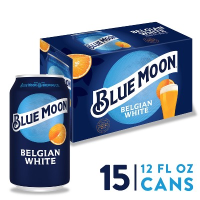 Blue Moon Belgian White Wheat Ale Beer - 15pk/12 fl oz Cans