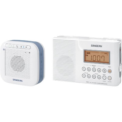 Sangean H201P Waterproof Bluetooth AM/FM/Weather Alert Shower Radio with Emergency Alert and LED Flashlight