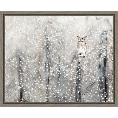 Amanti Art Snowy Habitat I (Owl) by Alicia Ludwig Canvas Wall Art Print Framed 20 x 16-in.