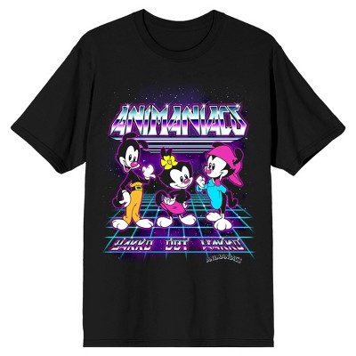 Animaniacs Dot, Wakko, and Yakko Warner Men's Black Graphic Tee