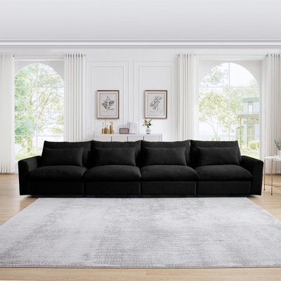 Christopher Knight Home Glenn 4-Seater Corduroy 157.5" Sofa with 4 Waist Pillows