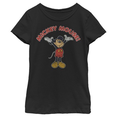 Girl's Disney Mickey Mouse Retro Distressed T-Shirt