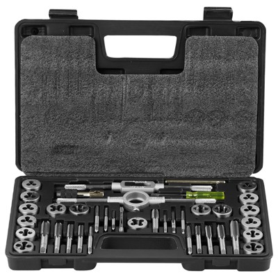 VEVOR Tap and Die Set, 40-Piece Include Metric Size M3 to M12, Bearing Steel Taps and Dies