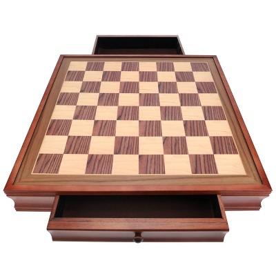 WE Games Wood Laminate Chess Board with Storage Drawers