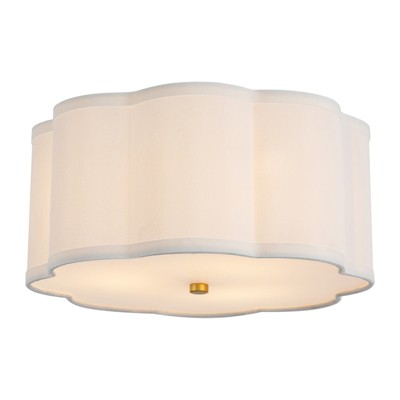 YIYIBYUS Modern Flower-Shaped Flush Mount 3-Light Ceiling Light, White