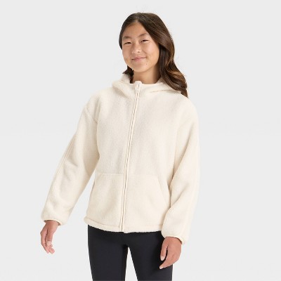 Girls' High Pile Fleece Full Zip Jacket - All In Motion™
