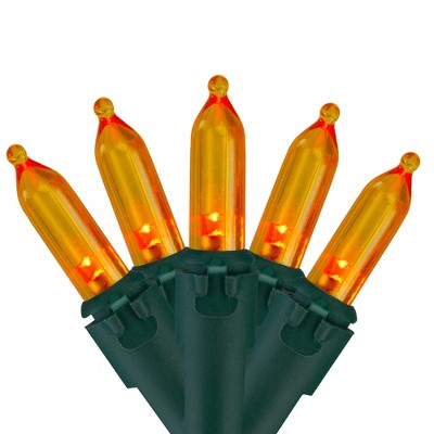 Northlight LED Mini Christmas Lights - Orange - 16.25' Green Wire - 50ct