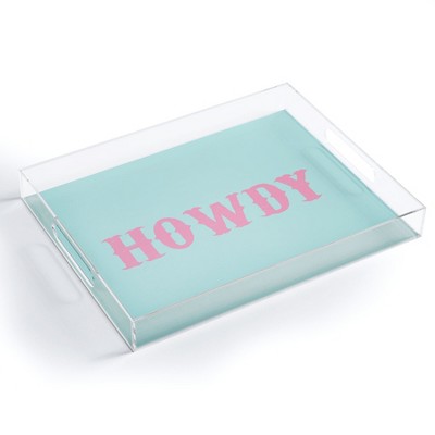 socoart HOWDY blue pink Acrylic Tray - Deny Designs