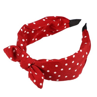 Unique Bargains Women's Bowknot Headband with Bunny Ears 2.17 Inch Wide 1 Pc