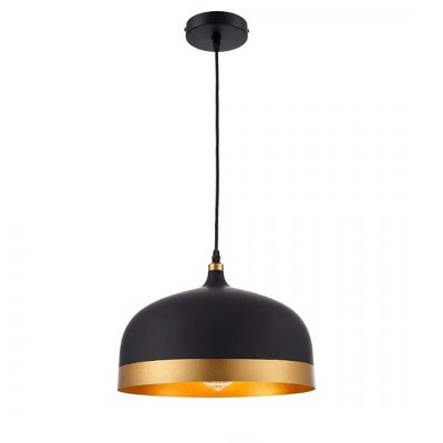 HOMLUX 1-Light Black Pendant Light Fixture Hanging Ceiling Light with 54" Adjustable Wire