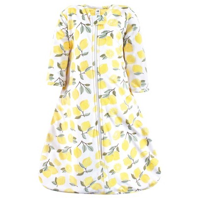 Hudson Baby Infant Girl Long Sleeve Plush Faux Fur Sleeping Bag, Wearable Blanket, Lemon