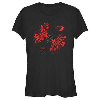 Juniors Womens The Flash Past, Present, and Future Collage T-Shirt