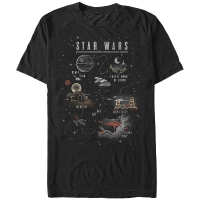 Men's Star Wars Cartoon Map Quest T-Shirt