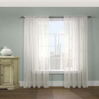Habitat Rhapsody Voile Sheer Rod Pocket Light Filtering Window Curtain Panel, Shell
