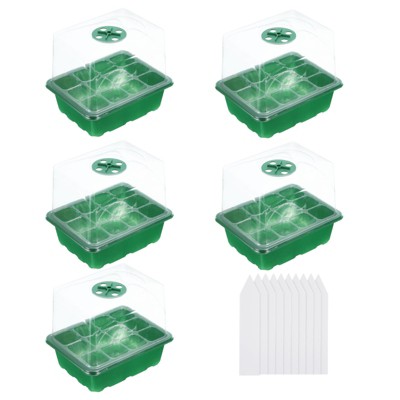 Unique Bargains Adjustable Humidity Domes Transparent Cover Heightened Lid Plastic Seeding Tray 10 Pcs