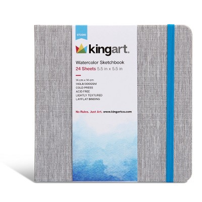 KINGART Watercolor Paper Sketchbook 5.5x5.5 24 Pages