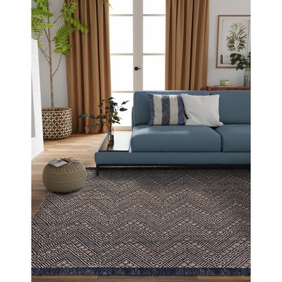 Unique Loom Braided Jute Tanya Geometric Indoor Flatweave Braided Fringe Area Rug