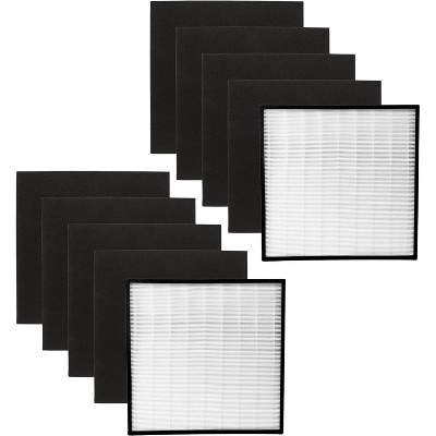 Nispira 8171510KS WPPRO2000 2 True HEPA Filters Plus 8 Activated Carbon Pre Filter Replacement For Whirlpool Whispure Air Purifier WPPRO2000B, 2 Sets