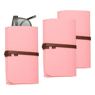 Unique Bargains Felt Soft Portable Storage Scratch-Resistant Eyeglasses Bag 3 Pcs