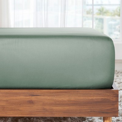 Soft 100% Cotton Fitted Sheet Only - Sateen Weave, Deep Pockets with All Around Elastic by California Design Den