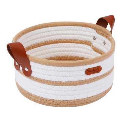 REGALWOVEN Cotton Rope Handcrafted Odorless Compact Open Storage Bins 1 Pc