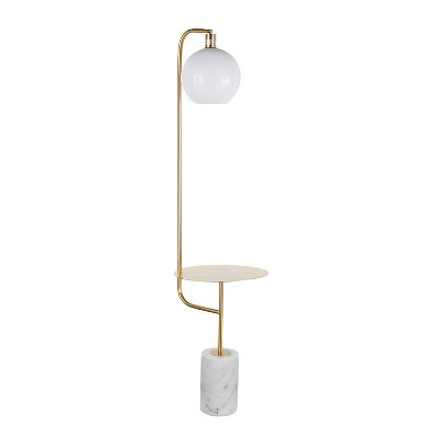 Symbol Contemporary/Glam Floor Lamp with Integrated Table & Marble Base - LumiSource: Tall, LED, UL Listed