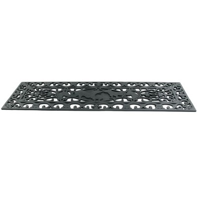 HomeRoots 9" X 30" Black Rubber Dog Outdoor Door Mat