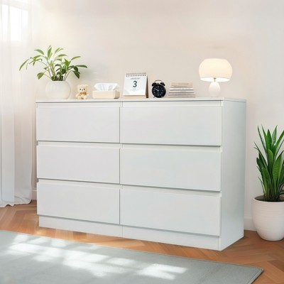 KTMBDW 6 Drawer Double Dresser for Bedroom, Wide Chest of Drawers, Bedroom Furniture, Clothes Storage and Organizer