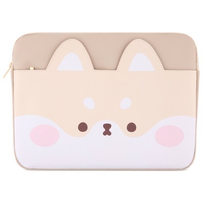 Mimicoco Shiba Character Pocket Laptop Sleeve: Fits Most Devices Up to 14"