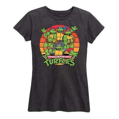 Women's - Teenage Mutant Ninja Turtles - Retro Sunset Circle Short Sleeve Graphic T-Shirt