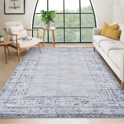 Washable Vintage Runner Rug for Kitchen Non-Slip Soft Carpet, Low Pile Traditional Accent Rug