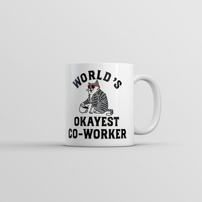 Crazy Dog Worlds Okayest Co Worker Mug Funny Sarcastic Office Joke Coffee Cup-11oz