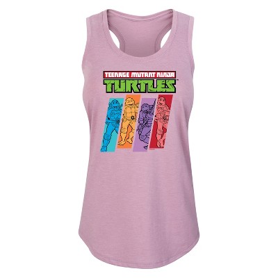 Women's - Teenage Mutant Ninja Turtles - Color Stripes Graphic Racerback Tank