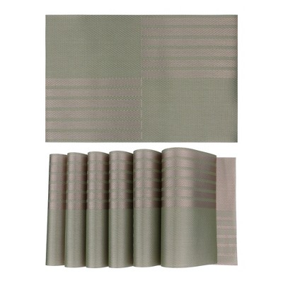 REGALWOVEN PVC Heat-resistant Wipeable Kitchen Table Placemats 18 x 12 Inch 6 Pcs
