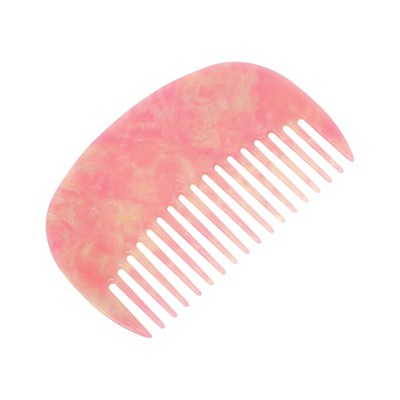 Unique Bargains Retro Anti-Static Pocket Size wide-tooth for Thick Curly Hair Detangling Combs Pink 1 Pc