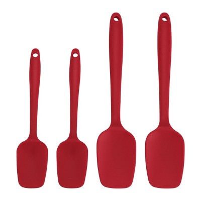 Unique Bargains Heat Resistant Non-scratch Non Sticky Rubber Spatula 10.8" x 2.4" 4 Pcs