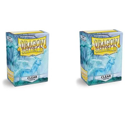 Dragon Shield 2 Packs Dragon Shield Matte Clear Standard Size 100 ct Card Sleeves Value Bundle!