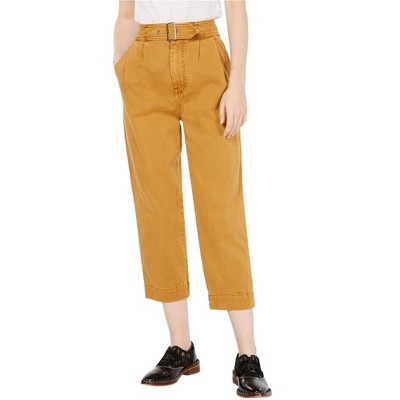 Free People Womens Belt-Waist Casual Cropped Pants