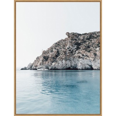 Amanti Art Sculptured Shoreline Milos by Bella Eve Canvas Wall Art Print Framed