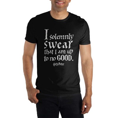 Harry Potter Hogwarts Marauder's Map I Solemnly Swear That I Am Up To No Good Men's Black Tee T-Shirt Shirt