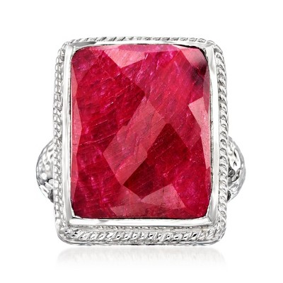 Ross-Simons 17.00 Carat Ruby Ring in Sterling Silver