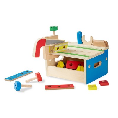 Melissa & Doug Hammer and Saw Tool Bench - Wooden Building Set - 32pc
