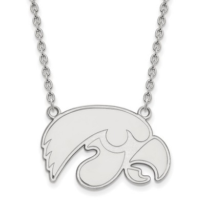 Black Bow Jewelry Sterling Silver Iowa Hawkeyes NCAA Necklace 18 Inch