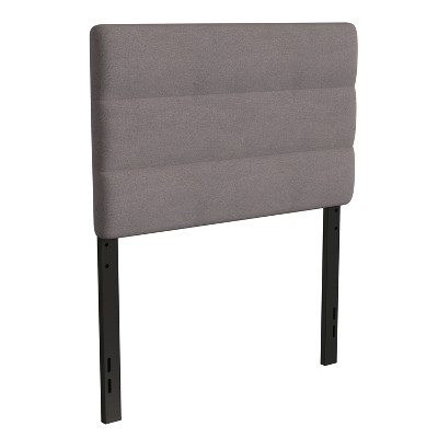 Emma and Oliver Modern Upholstered Headboard with Horizontal Line Stitching and Adjustable Height Rails