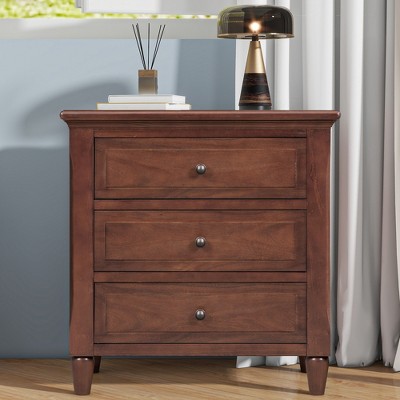 Whisen Modern 3-Drawer Nightstand Storage Wood Cabinet