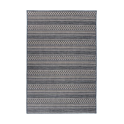 World Rug Gallery Bohemian Geometric Stripe Indoor/Outdoor Area Rug:  Weather-Resistant,  Low Pile