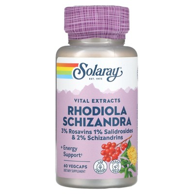 Solaray Rhodiola Schizandra Vital Extracts, 60 VegCaps