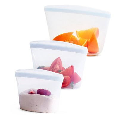 stasher Premium Silicone Reusable Food Storage Bowls - 3pk