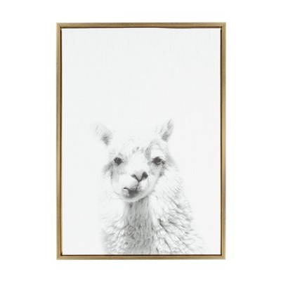23"x33" Sylvie Alpaca Animal Print And Portrait By Simon Te Tai Framed Wall Canvas Kate & Laurel