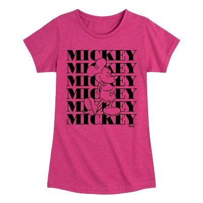 Girls' - Disney - Mickey Mouse Fitted Short Sleeve Graphic T-Shirt